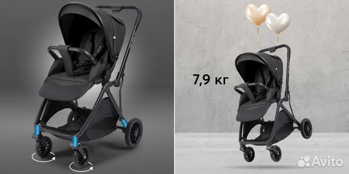 Детская коляска Happy Baby avery (black)