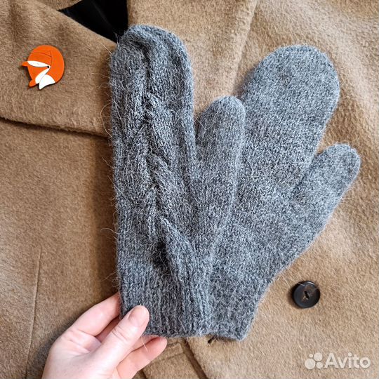 Варежки вязаные женские альпаковые