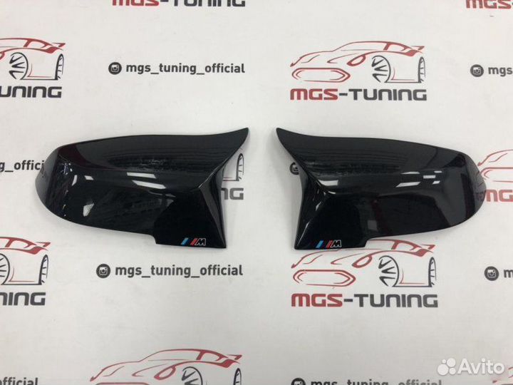 Крышки зеркал м3 стиль BMW f30 с М лого черные