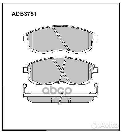 Колодки тормозные дисковые перед ADB3751 AL