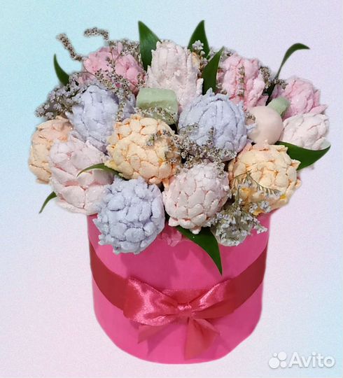 Сладкие букеты из маршмеллоу