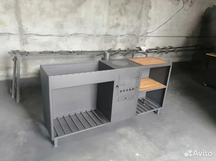 Мангал с печью под казан