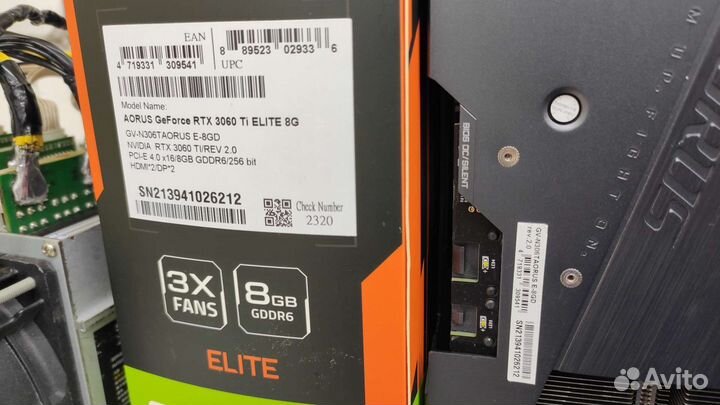 RTX 3060ti Gigabyte Aorus Elite 8G REV 2.0 LHR