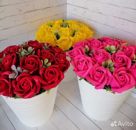 Букет из мыльных роз