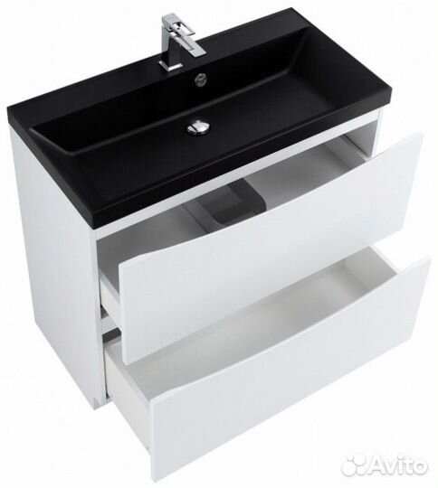 Мебель для ванной BelBagno Marino 80-PIA-BB800/450-LV-ART-AST-nero Bianco Lucido