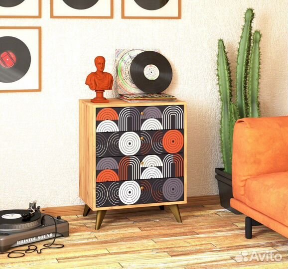 Фьюжн Комод км-001 Дуб Крафт Золотой vinil