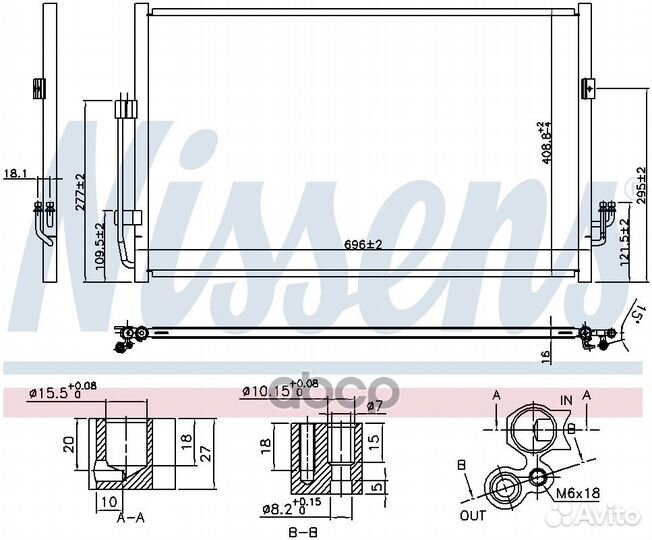 Радиатор кондиционера J32 940556 Nissens