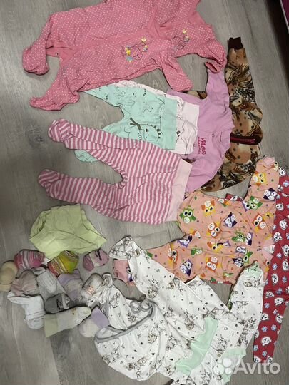Вещи пакетом на девочку от 0 до 6 месяцев