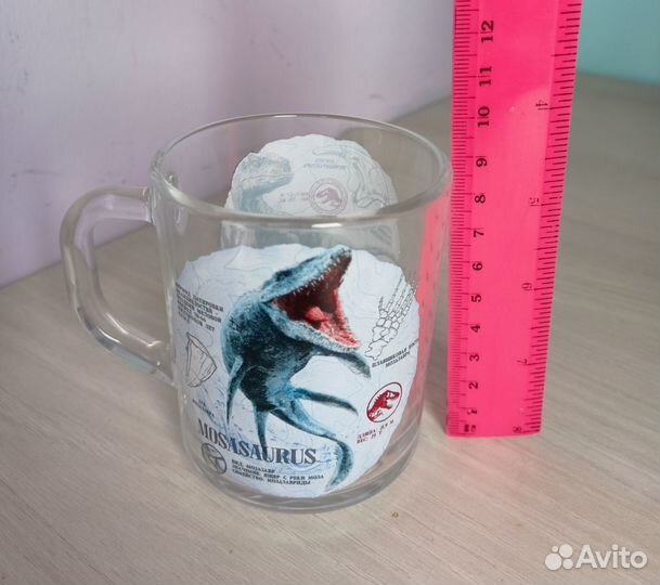 Кружка стеклянная с динозаврами