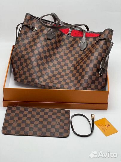 Сумка Louis Vuitton кожа+канва