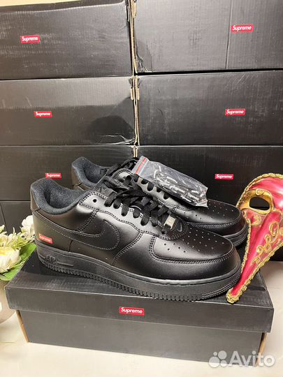 Nike air Force 1 x Supreme черные оригинал