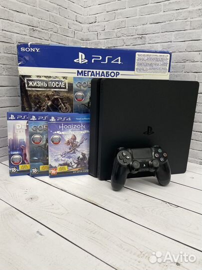 Приставка PS4 Slim 1Тб 3 ревизия + 3 Игры