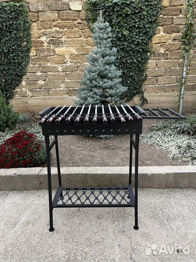 Классный мангал на подарок с полкой 3 мм дровница