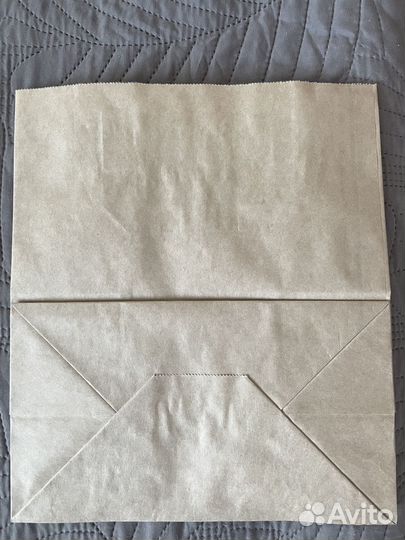 Крафт пакет бурый с плоскими ручками