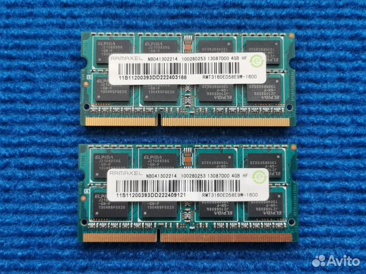 Оперативная память ноутбука ddr3 4Gb ramaxel 1600