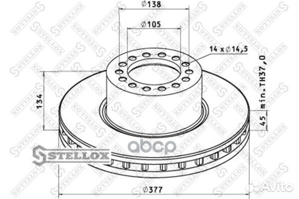 85-00727-SX диск тормозной перед 377/106x45/1
