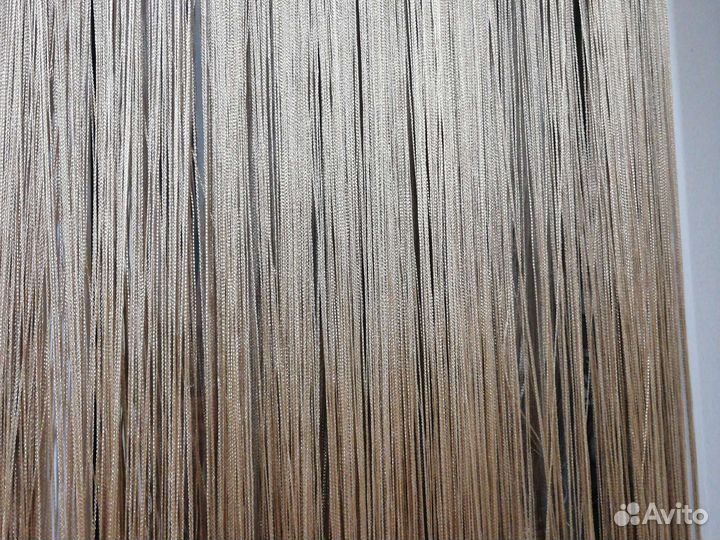 Штора нити цвет золото