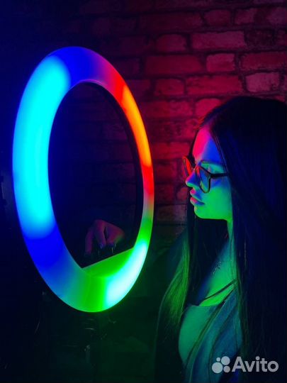 Кольцевая лампа 36 см RGB Новая