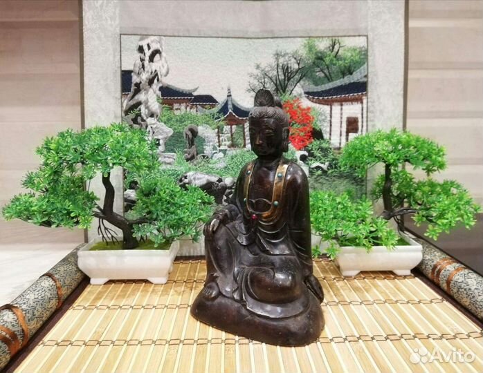 Старинная статуэтка Будда Гуаньинь Бодхисаттва