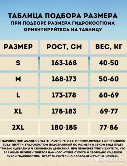 Гидрокостюм женский 2.5мм новый все размеры