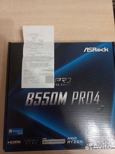 Материнская плата asrock b550m pro4 (новая)