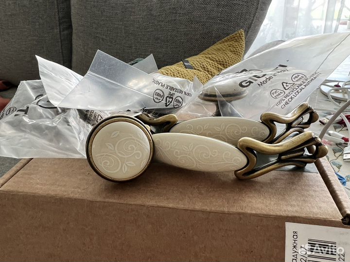 Ручки скоба кнопка античная бронза Флоренция