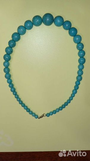 Бирюза натуральная, бусы СССР, состояние отличное