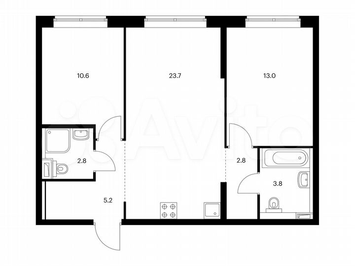 2-к. квартира, 61,9 м², 18/24 эт.