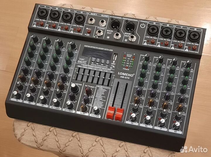 Микшер Lomeho AM-GT8 Микшерный пульт 99FX-BT-USB