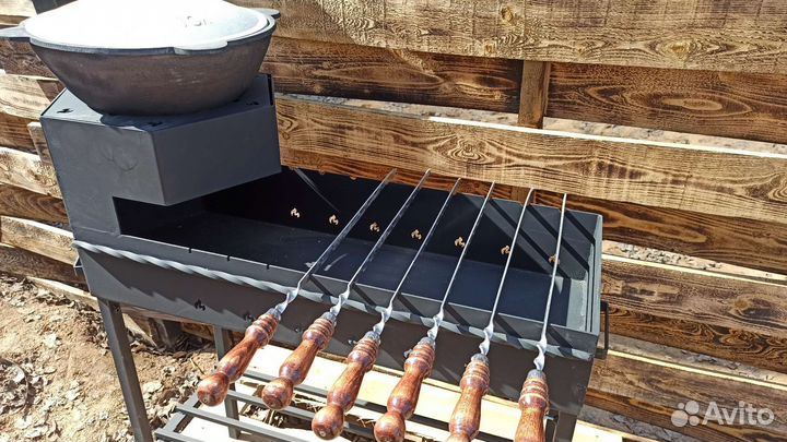 Мангал с печью под казан