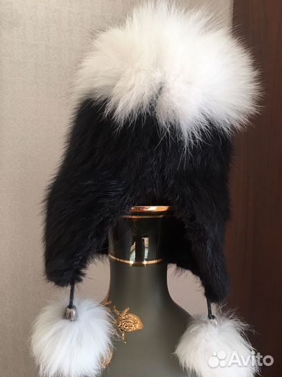 Шапка норковая вязаная