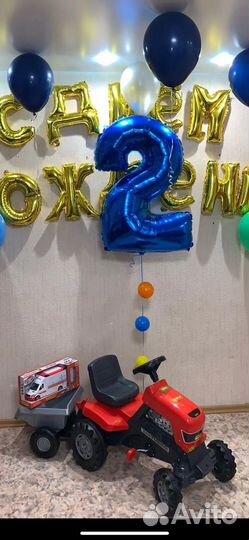 Трактор с педалями и телегой