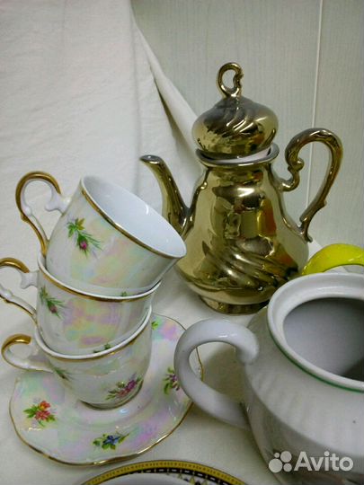 Сервизные пары, стаканы, заварочные чайники