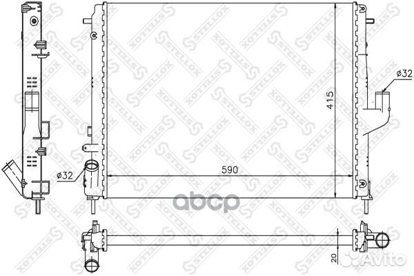 1026163SX радиатор системы охлаждения МКПП Daci