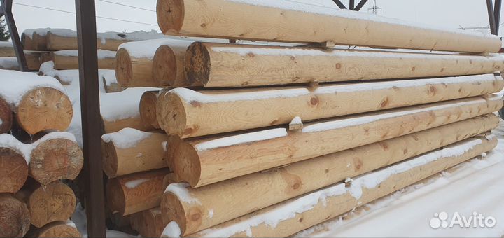Оцилиндрованное бревно из сосны