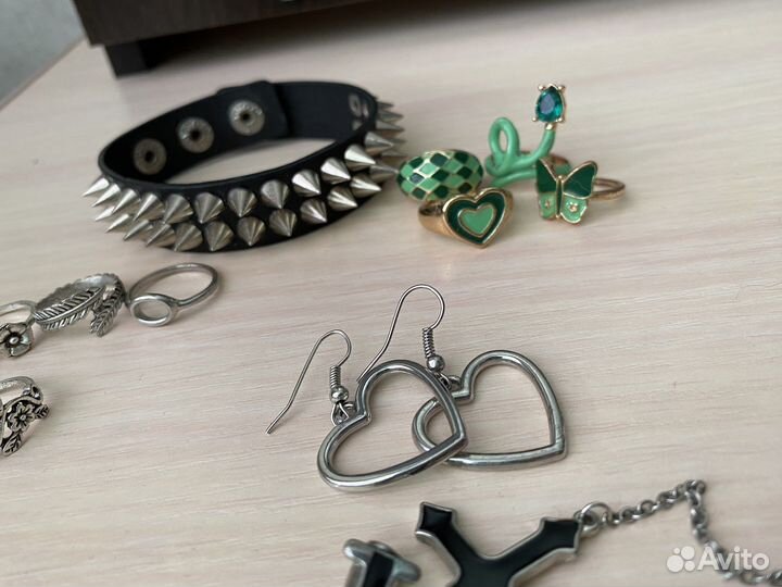 Серьги кольца браслет бижутерия