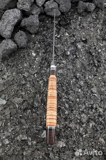 Нож Ирбис дамаск рукоять береста