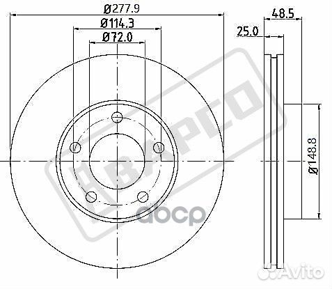 Тормозной диск вентилируемый BD0054 bapco