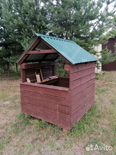 Детский игровой домик деревянный