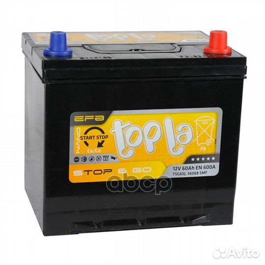 Аккумулятор topla EFB Stop&Go 65 А/ч Обратная R+