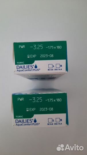 Линзы Астигматизм 1,75 х 180, -3,25,Alcon 85штук