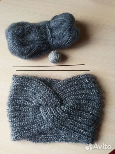 Повязка на голову вязаная