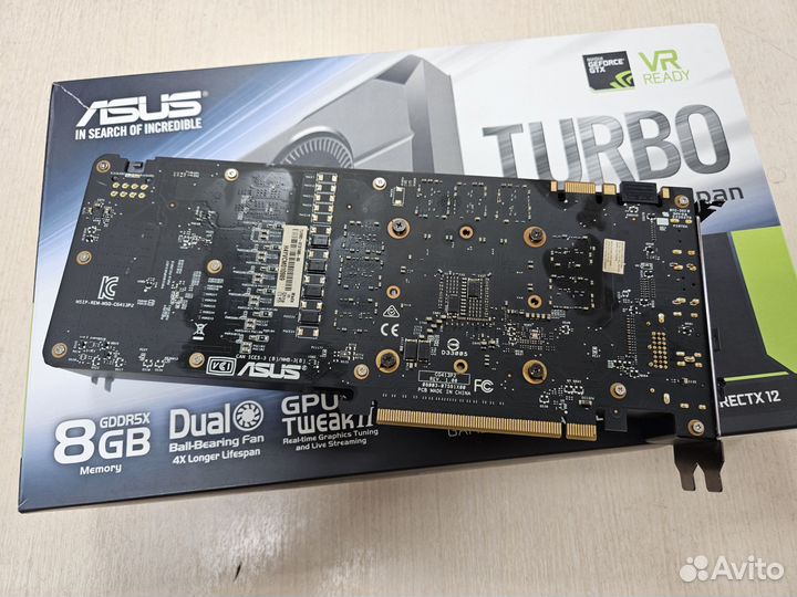 Asus GeForce GTX 1080 Turbo 8GB Не исправна