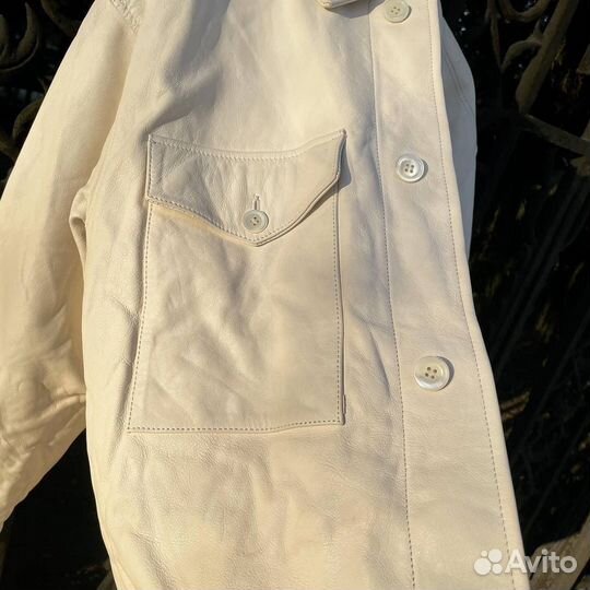 Maison Margiela x H&M White Leather Jacket AW12