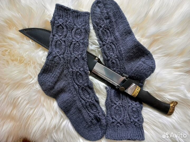 Носки мужские 43 размера шерстяные ручной вязки