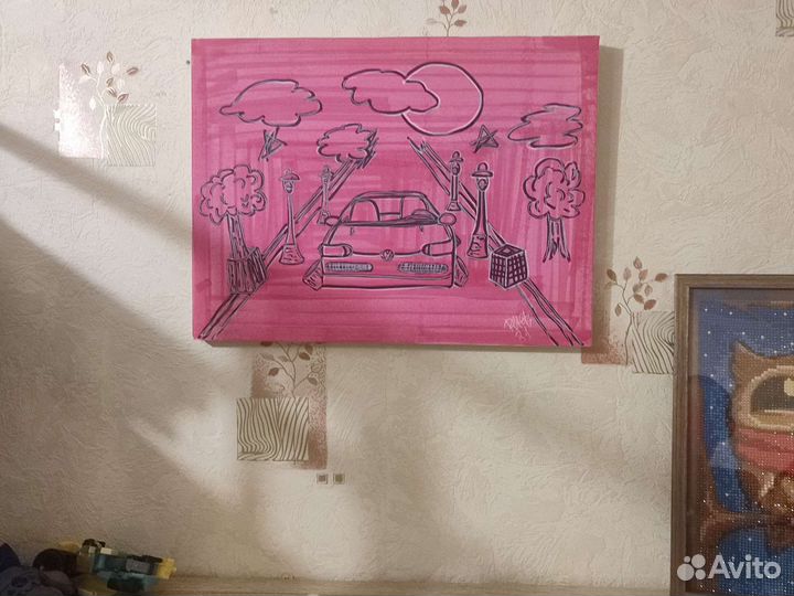 Картина чернилами 30х40 с креплением