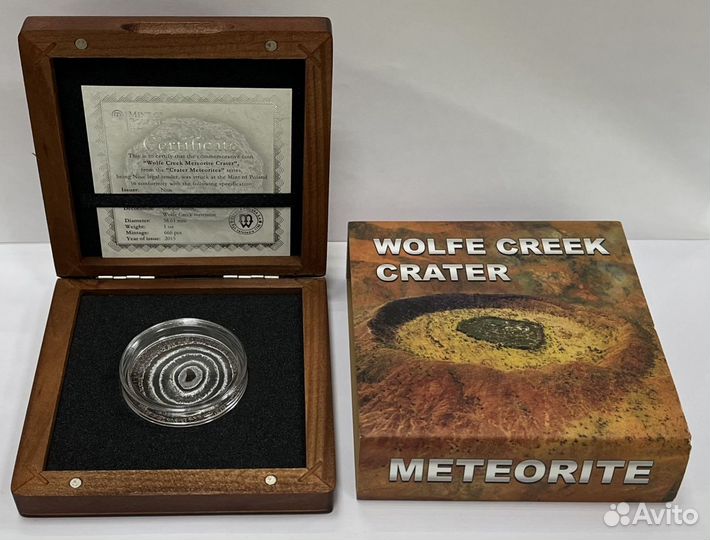 Ниуэ 1 доллар 2015 Метеорит Серебро Сертификат