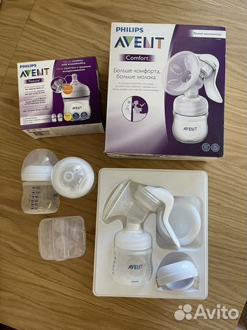 Молокоотсос ручной, бутылочки, накладки + грелки
