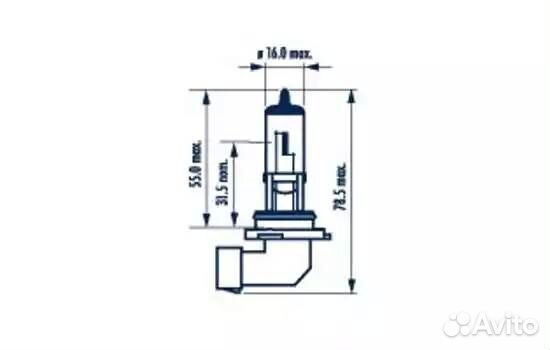 Лампа H10 9145 12V 45W PY20d NVA C1
