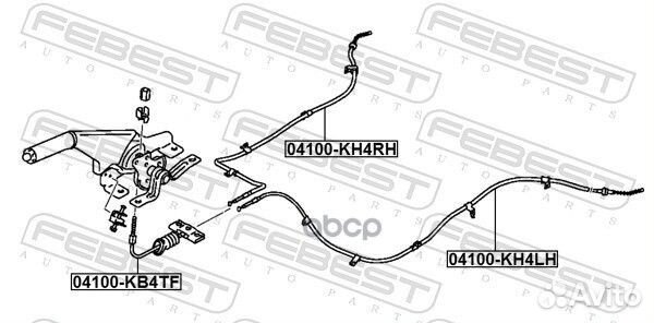 Трос стояночного тормоза 04100KH4LH Febest
